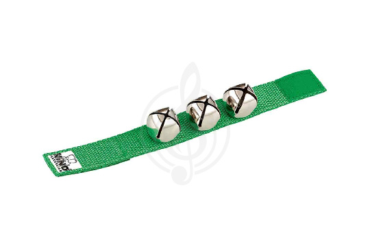  Nino Percussion NINO961GR  Колокольчики на запястье, зеленый - фото 1