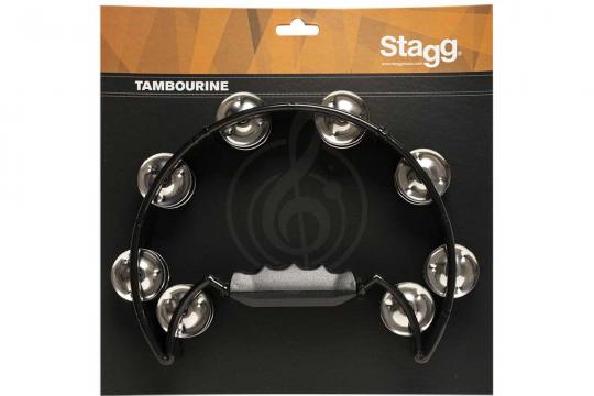 Тамбурин STAGG TAB-2 BK Полукруглый тамбурин с ручкой, 16 колокольчиков, цвет: черный (BK) - фото 2